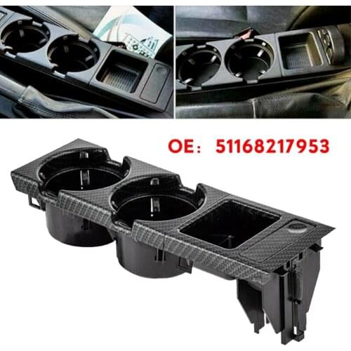 Carbon Fiber Car Center Console Cup Storage Box Color Coin Holder For BMW E46 3 Series 1999-2006 Replacement Accessories