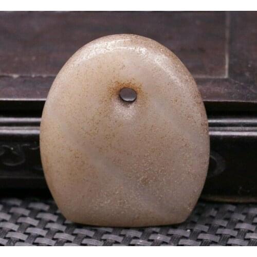 Big Treasure Chinese Vintage Hetian Jade Powerful Warring Axe Totem Carving Amulet Talisman Timestown 20201126A