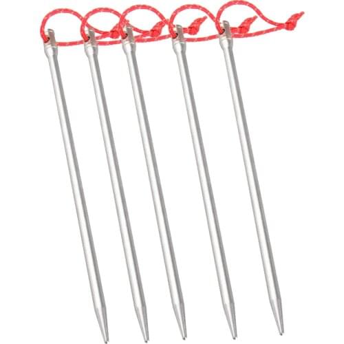 MagiDeal Titanium Alloy Tent Pegs Stakes Nail For Camping Straight Head 5Pcs