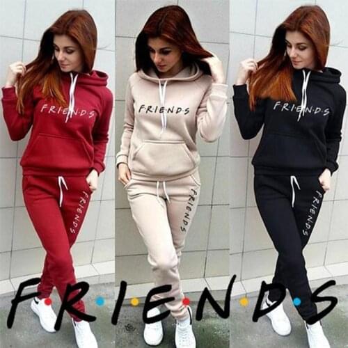 Fashion Loose Hooded Two Piece Set Fall Winter 2020 Long Sleeve Top Hoodies And Pants Sporty Streetwear Outfits jogging suits