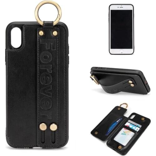 Leather Phone Wallet Case with Card Holder Double Magnetic Clasp and Durable Shockproof Phone Cover