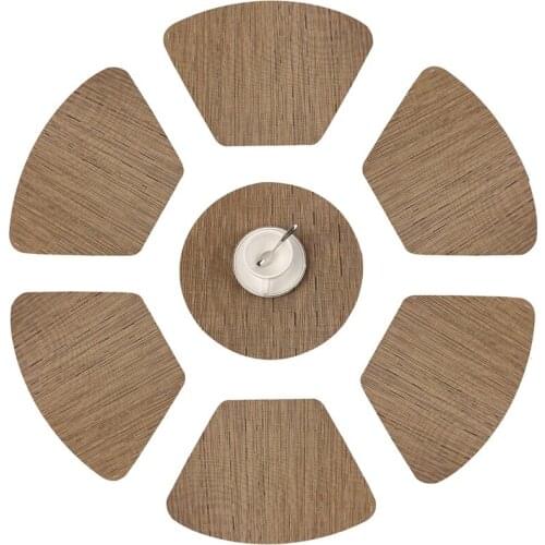 Round Placemats for Round Table Wedge Kitchen Place Mats with 1 Round Piece Heat Insulation Stain-Resistant Vinyl Woven Place Ma