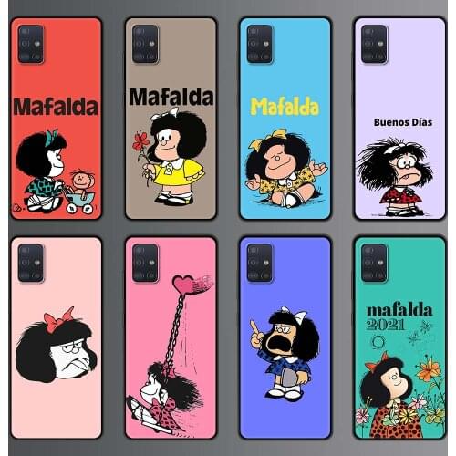 Mafalda Hot Girl Cute Anime Phone Case for Samsung Galaxy A51 A71 A21S A12 A11 A31 A52 A41 A32 5G A72 A02S Silicon Back Cover