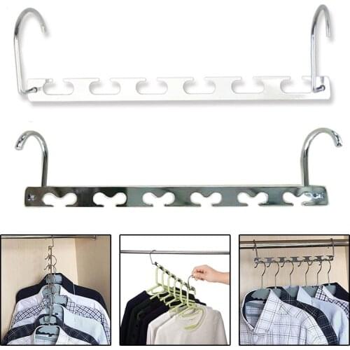 Multifunctional stainless steel Clothes hanger Space Saving Magic Clothing Organizer 6 Slots Clothes Hanger Closet adult baby B3