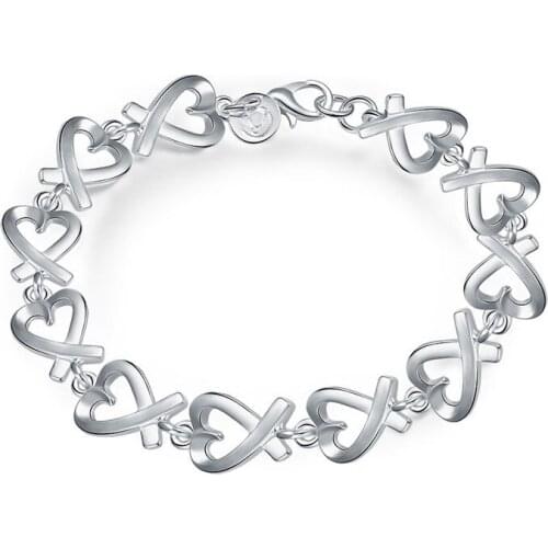 H177 fashion Silver color heart-shaped bracelet classic Valentines Day gift for woman Top quality drop shipping Factory Outlet