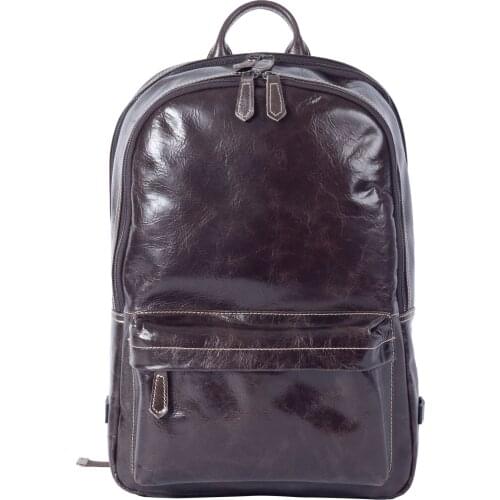 Vintage Oxhide Top Layer Cow Leather Shoulder Bag Handmade Head Leather Backpack Cowhide Mens Computer Bag