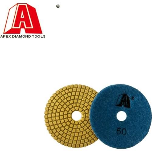 100mm Diamond Hybrid Pads Resin Metal Bond Flexible Grinding Polishing Pad for Stone
