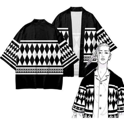 New Tokyo Revengers Anime Cosplay T-Shirt Sano Manjirou Ken Ryuguji Haori Polyester Summer Short-Sleeve Tees Tops