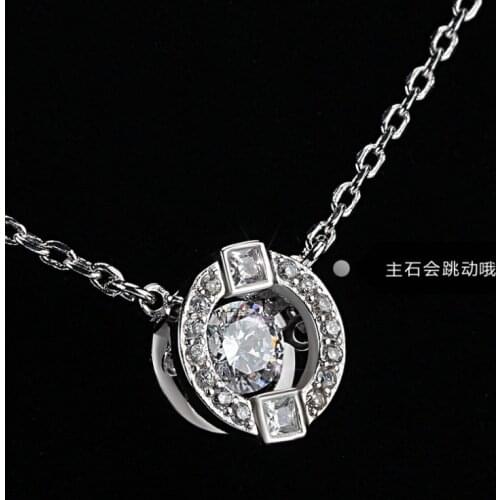 New Fashion Jewelry Crystal from Swarovskis Smart necklace beat heart pendant female fashion wild clavicle chain for Women Party