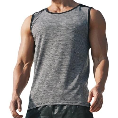 2021Spring Summer New Mens Sports Vest Quick-drying Running Training Breathable Fitness Men Gym Tank Top Fashion Men Clothing