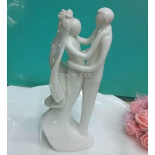 Wholesale 10pcs/Lot Wedding Cake Decoration Party Supplies Ceramic Bride and groom Couple Figurines Wedding Cake Toppers