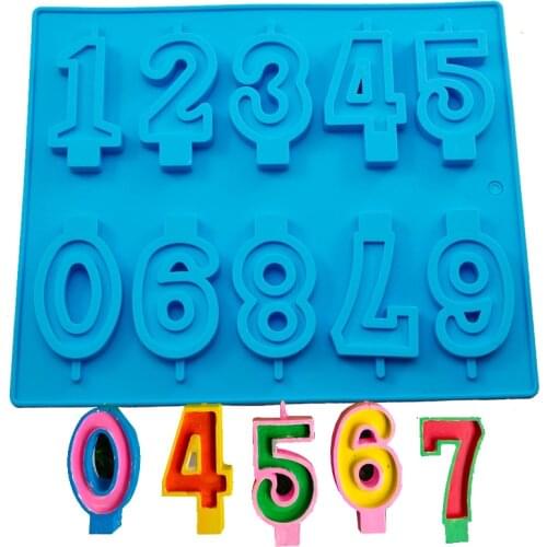 Silicone Number 0-9 Lollipop Mold Round Ball Shape Chocolate Mould Cake Decorating Tools 3D Party Kitchen Tools Bakeware