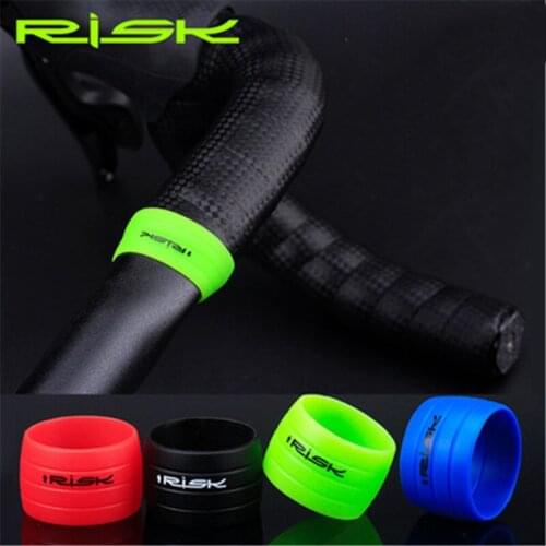 Risk Cycling silicone Handlebar Tape Fixing Rings MTB Road Bicycle Handlebar Anti-skip Plug Rubber Bentbar Waterproof Plug Cover