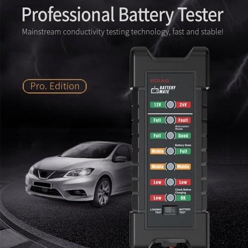 12V 24V Motorcycle Car Battery Tester BM410 & BM420 With 7 LED Lights Display Car Battery Detector Analyzer Alternator Checking