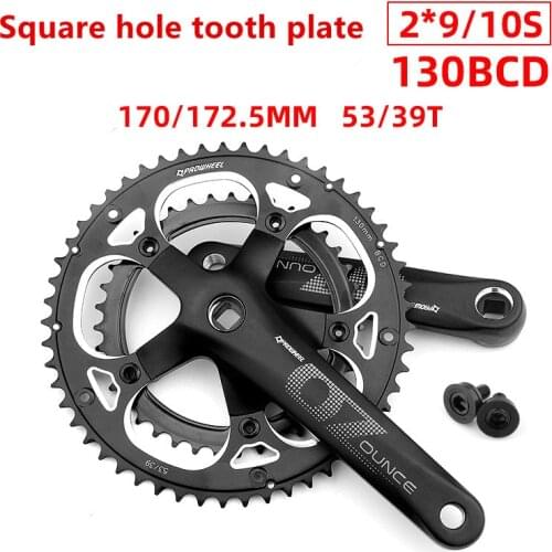Bicycle Crank Square Hole Crankset 53 Teeth 170MM BCD130mm Road Bicycle Chainring Aluminum Alloy Crank Road Bike Disc Crank