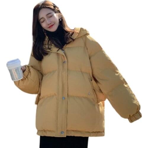 WSYORE Padded Jacket Parkas Women Autumn and Winter Large Size Loose Thick Hooded Cotton Coat Female NS2827