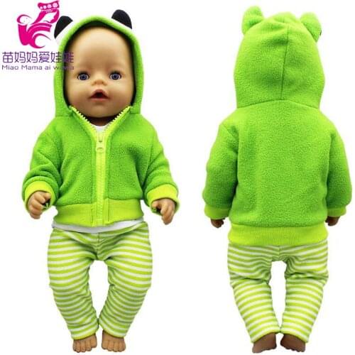 Baby doll winter clothes frog hoodie coat 38cm Nenuco Ropa y su Hermanita toy doll coat