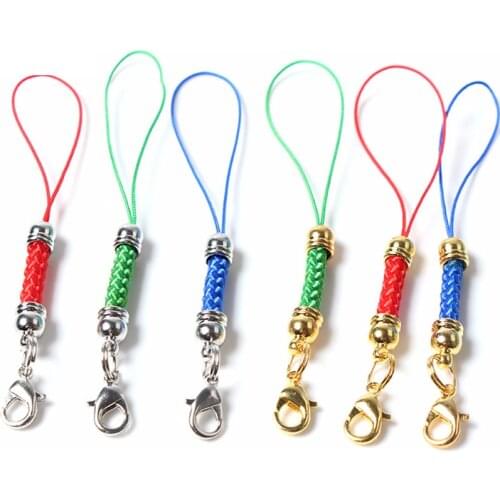 10pcs Gold Lanyard Lariat Strap Cords Lobster Clasp Rope Keychains Hooks Mobile Set Charms Keyring Bag Accessories Key Ring
