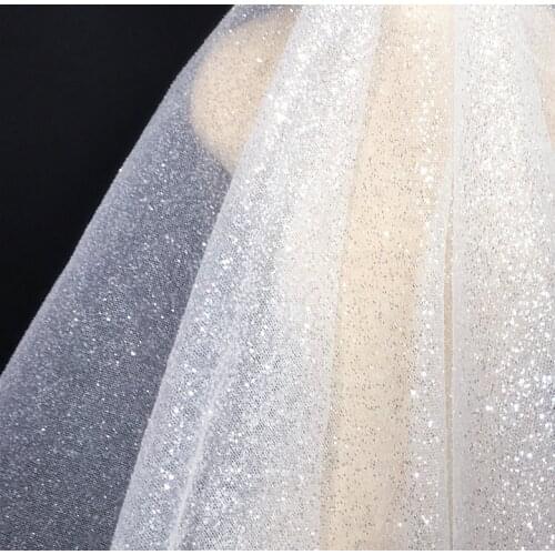 1 meter 4 colours bronzed mesh Lace glitter fabric for wedding dress veil DIY cloth accessories Hard mesh