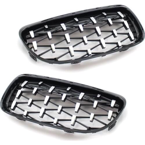 1 Pair ABS Chrome Diamond Meteor Shiny Black Style Grille Fit For BMW E90 LCI Facelift 2009 2010 2011 51137201969 51137201970