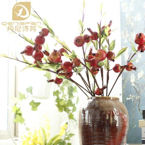 1pcs Artificial Berry Foam Flower Branch Pomegranate Fruit Decorative Flowers for Home Decoration Accessories Fleur AFB0401