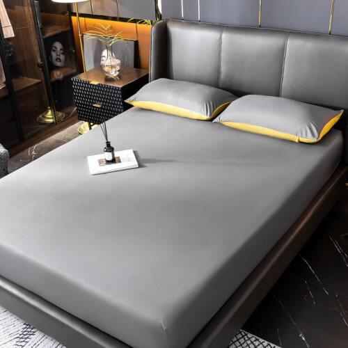 1pc Fitted Sheet High Quality Fitted Bed Sheet Mattress Cover Four Corners With Elastic Band постельное белье (no pillowcases)