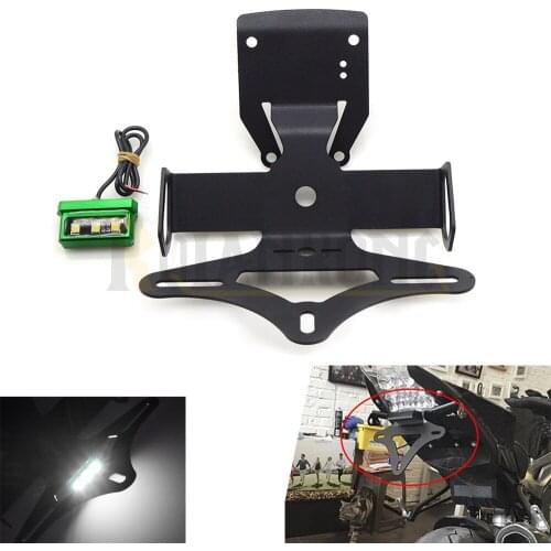 2017 Motorcycle Fender Eliminator License Plate Frame Number Plate Holder Tail Tidy With led For Kawasaki Z900