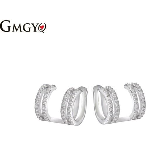 GMGYQ 2018 Fashion Nieuwe Punk Rock Ear Clip Cubic Zirconia Earrings Clip Op Oorbellen Voor Vrouwen Mode Meisjes Sieraden