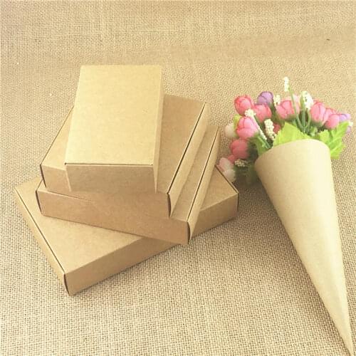 30pcs/Lot Vintage Blank Aircraft Kraft Paper Boxes For Merry Christmas Festival Pizza Package Paperboard Container Storage Boxes