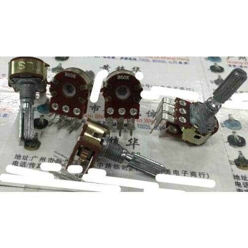 5pcs/lot 148-type double foot potentiometer B50K handle 25MM long flowers