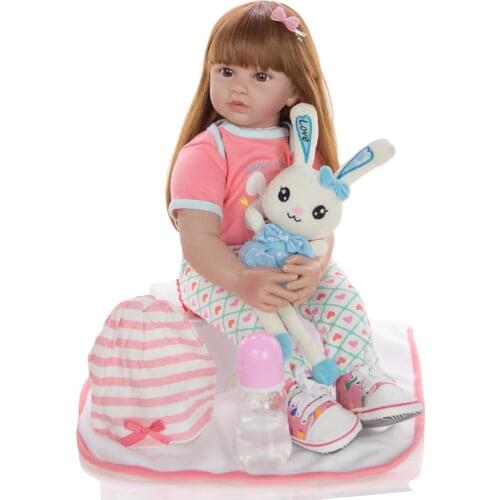 60cm soft real touch silicone boneca bebe reborn realistic reborn toddler baby dolls kids birthday Christmas gift popular