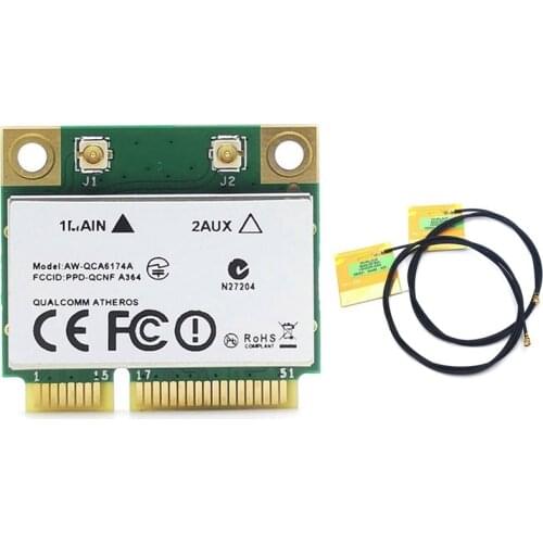 Atheros QCA6174 1200M 2.4G / 5G Dual Frequency Mini PCIE Wireless Network Card + Bluetooth 4.1 with 2 IPEX1 Antenna