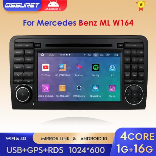 Android 10 Car Auto Radio Player for Mercedes Benz ML W164 ML350 GL X164 ML320 ML300 GL450 Multimeida GPS Stereo IPS wifi 4G