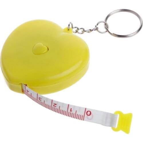 Keychain Portable Retractable Ruler Heart-shaped Tape Measure 1.5m