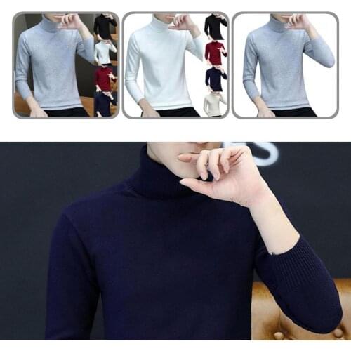 Quick Dry Great Solid Color Base Sweater Vintage Winter Sweater Long Sleeve for Home