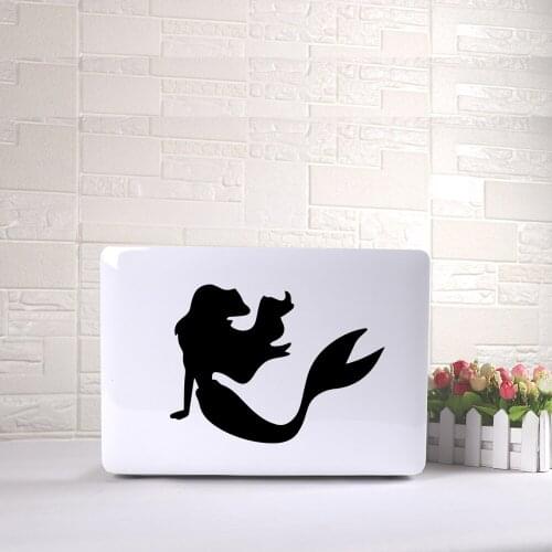 Black Partial Mermaid Waterproof Black Laptop Cover Skin Sticker Naklejka Na Laptopa For Laptop Decoration Decal Skin