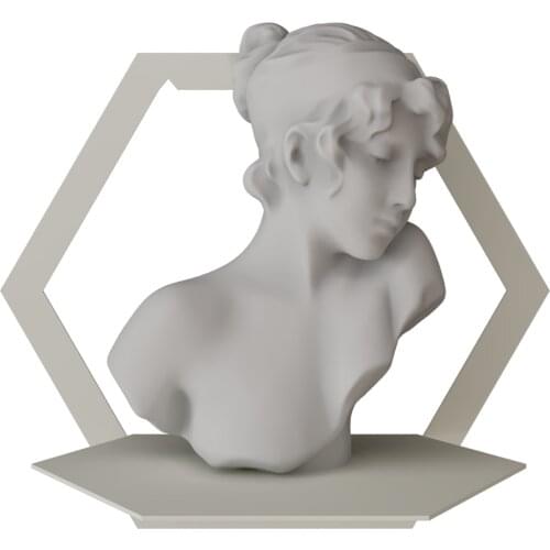 Decorative Metal Organizer Rack Wall Stand for Hexagonal White 2-up Set flower pot art bathroom kitchen wall organizers