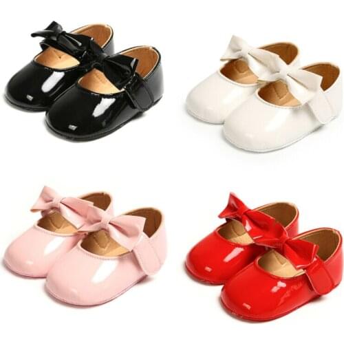 Focusnorm 0-18M Newborn Baby Girl Anti-slip Bling Crib Pram Shoes Bow Soft Sole Prewalker Hot