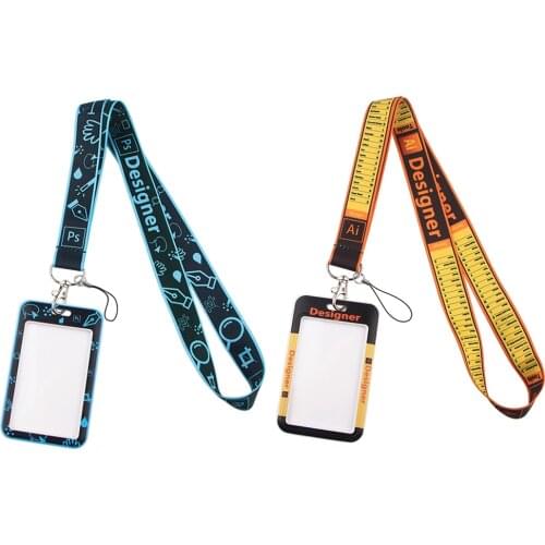 JF430 Design Tools Neck Strap with Lanyard Badge Holder Designer Employee Identification Card Bus ID Holder Credit Card Holder