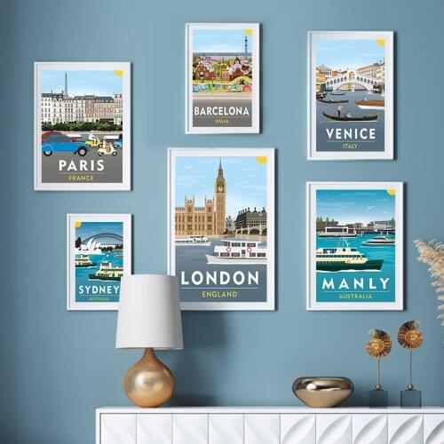 Paris London New York World City Travel Wall Art Canvas Painting Nordic Posters And Prints Wall Pictures For Living Room Decor