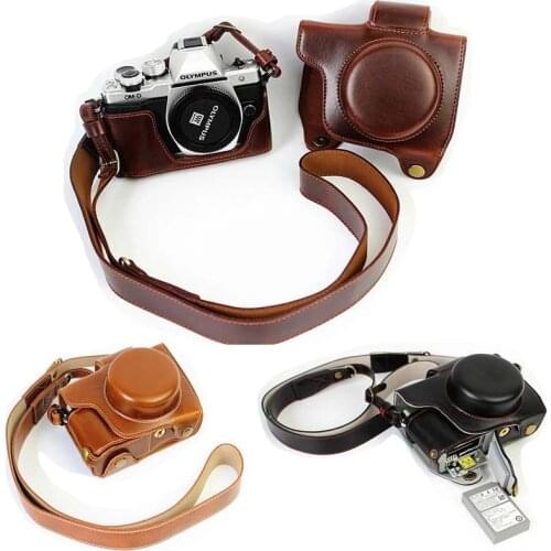 Digital Camera Leather Case Cover for Olympus EM10II E-M10II Camera Short Focus Case Charging Directly