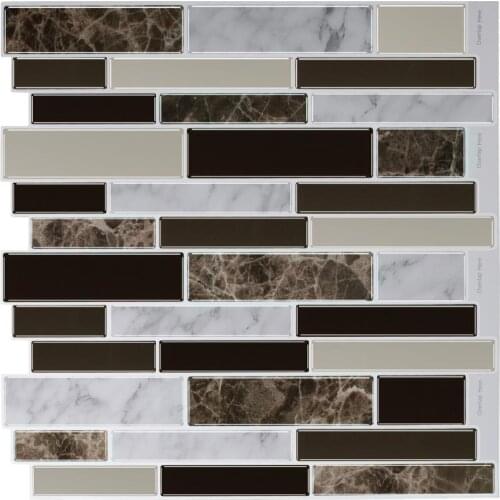 EasyTiles 12x12inch Peel And Stick Kitchen Waterproof Backsplash Bar DIY Decorative Wall Tiles Home Decoration- 1 Sheet