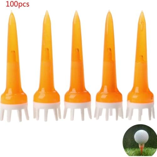 Hot 50mm Golf TEES Golf Crown Booster Reduce Friction Tees Tee New Golf Training Accessries Random Colors Plastic 100PCS