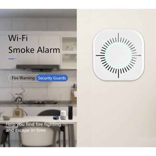 Mini 433MHz Alarm Buzzer Security Protection Escape Light Alarm Sensor for Home Office Dorm Room APP Battery Include