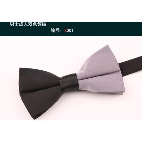 Mens matt bow tie wedding fashion personality stage two-color color stitching British suit female bow tie