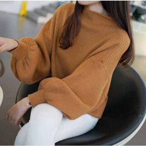 GOOHOJIO 2020 New Knitted Sleevees O-neck Sweater Women Fashionable Cheap Tops Women Autumn Oversized Basic Sweaters Pullover