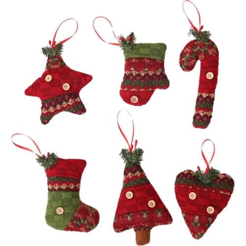 New 2021 Knitted Christmas Pendant Xmas Tree Decor Hanging Ornaments Christmas Decoration