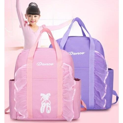 New Arrivals 2021 Children Girls Princess Dance Backpack Bag Kids Shoulder Dancing Latin Ballet Gym Storage Bags Lace Fashion