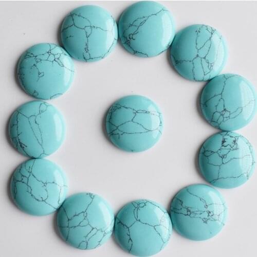 Wholesale 20pcs/lot good quality Synthetic stone blue round cabochon beads 25mm for jewelry Accessories making free shipping