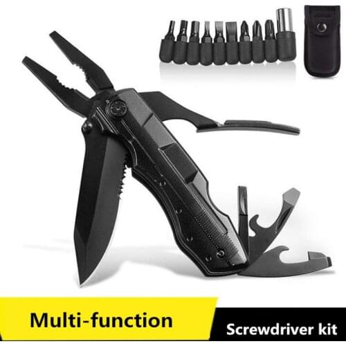 Pliers Multitool Folding Pocket Camping Outdoor Survival hunting Screwdriver Kit Bits Knife Bottle Opener Hand Tools